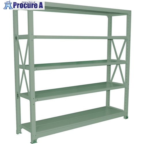双福鋼器 中量ボルト式ラック 500kg 1200×1500×620 天地4段 単体 ライトグリーン MSH-45M4-SG 1台 ■▼701-4771