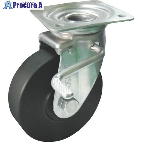 ヨドノ 導電MCナイロン車輪(ベアリング入)自在金具ストッパー付 EMC-JB150CD 1個 ■▼857-3189 【送料都度見積】