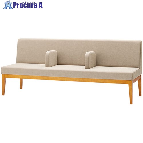 NAIKI ロビーチェアー 3人掛、中肘付 ビニールレザー張り アイボリー RC2208SH-IV 1台 ■▼693-3268 ※個人宅様送り不可