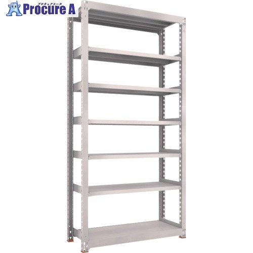 TRUSCO スチールラック M5型中量棚 1800X921XH2100 7段 単体 免震樹脂ベース付 ネオグレー ネオグレー M5-7697SFC NG 1S ▼691-7504