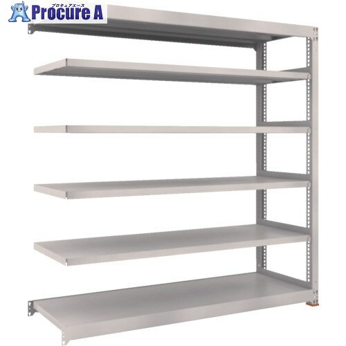 TRUSCO スチールラック M5型中量棚 900×921×H2100 6段 連結 免震樹脂ベース付 ネオグレー ネオグレー M5-7396BSFC NG 1台 ▼692-2215