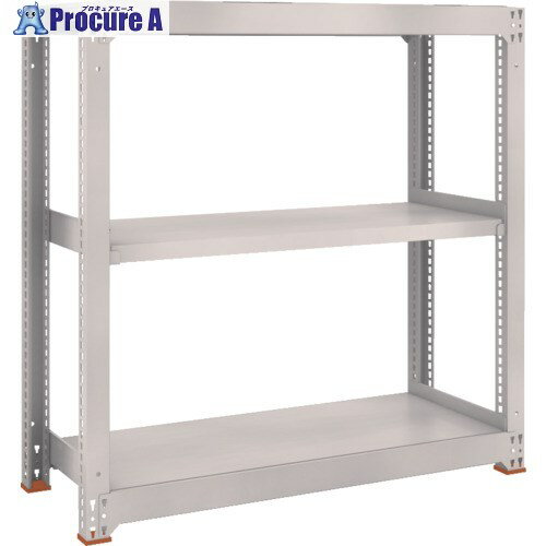 TRUSCO スチールラック M5型中量棚 1800X721XH2100 3段 単体 免震樹脂ベース付 ネオグレー ネオグレー M5-7673SFC NG 1S ▼692-2220