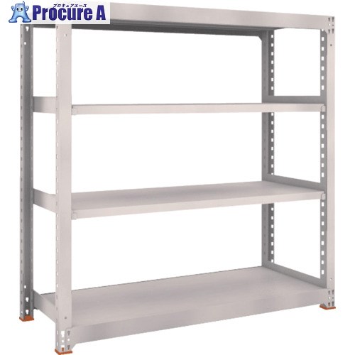 TRUSCO スチールラック M5型中量棚 900×571×H1500 4段 単体 免震樹脂ベース付 ネオグレー ネオグレー M5-5364SFC NG 1台 ▼692-3840