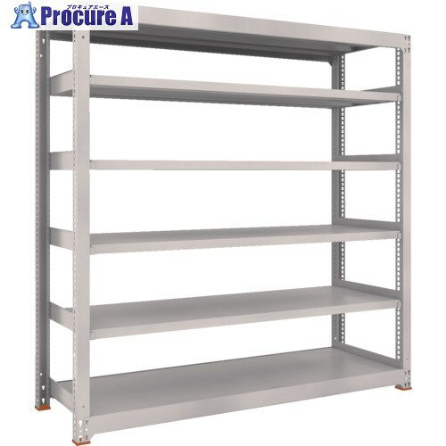 TRUSCO スチールラック M5型中量棚 1500X571XH1500 6段 単体 免震樹脂ベース付 ネオグレー ネオグレー M5-5566SFC 1S ▼693-0282