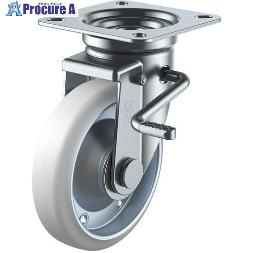 ユーエイ プレート式 自在 キャスター 耐油ゴム 車輪径100mm ストッパー付き Jタイプ JB(R)型 取付寸法74×74(67×67) WOJB-100(R) 1個 ■▼362-1543 【送料都度見積】