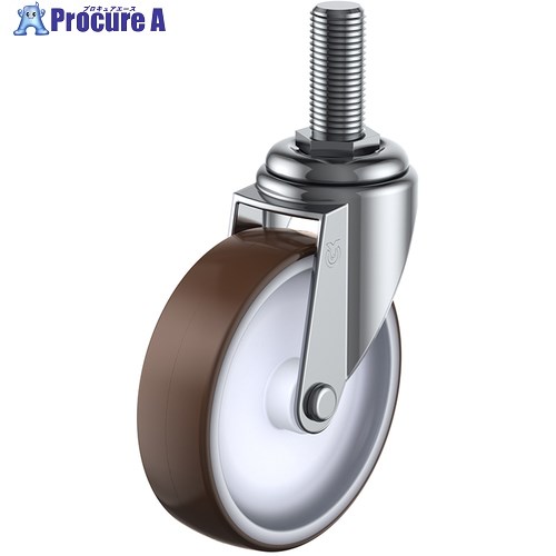 ユーエイ ねじ込み式 自在 キャスター ウレタン 車輪径75mm Eタイプ ET型 ネジ寸法W3/8×14山数16 ET-75UR-W3/8-14 1個 ■▼809-2973 【送料都度見積】