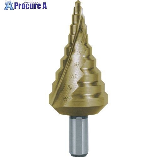 RUKO 2枚刃スパイラルステップドリル 30.5mm チタン 101-093T 1本 ▼486-3712