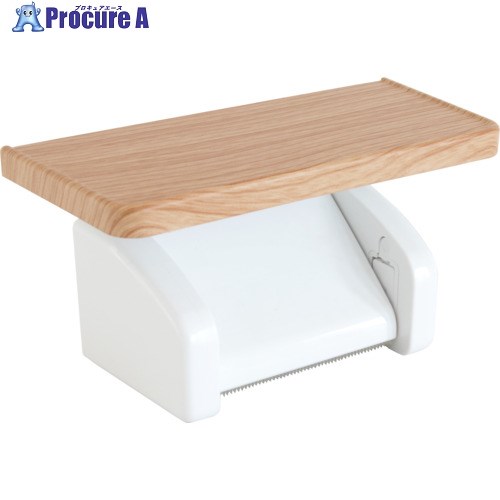 オカ ワンタッチペーパーホルダー 木目調棚付き ベージュ 59196 1個 ■▼711-3430 【送料都度見積】