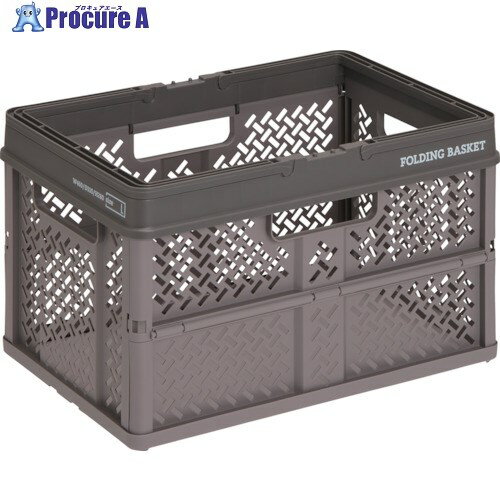 TENMA 折りたたみバスケット ハンドル付き L グレー 811000818 1個 ▼250-1873