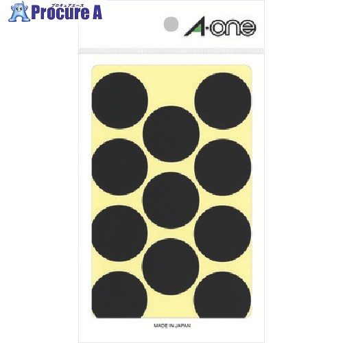 3M エーワン[[TM上]] カラーラベル 丸型 30mmΦ 黒 (14枚入) 07239 1パック ▼806-6600