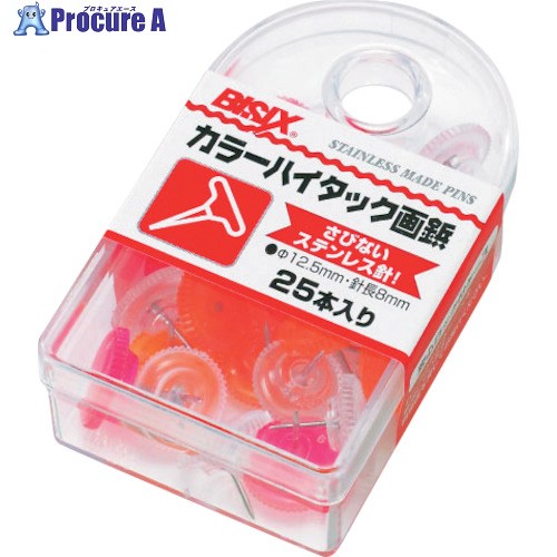 オフィス・住設用品 文具・事務用品 -------------------------------------メーカー名（株）ミツヤプラス名称 mitsuya商品名mitsuya　カラーハイタック画鋲　フルーツ　M19259型式BX16Fメーカー希望小売価格【税抜】240円(税抜)オレンジブック年　ページ発注コード232-1663JANコード4902787822966特長●ステンレス針を使用した錆びにくいカラーピンです。用途仕様●サイズ：頭径φ12.5、針長8mm●色：フルーツカラー3色アソート●包装：収納便利なPSケース（フック式）●入数：約25本材質●PS樹脂●ステンレス針セット内容／付属品注意原産国中国重量29G納期目安お取寄品（3〜5営業日）※欠品時別途連絡