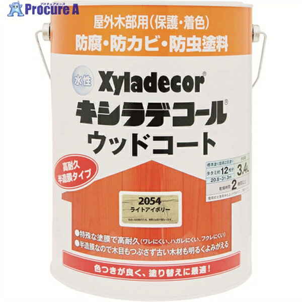 KANSAI 水性XDウッドコートS ライトアイボリー 3.4L 00097670510000 1缶 ▼152-8795