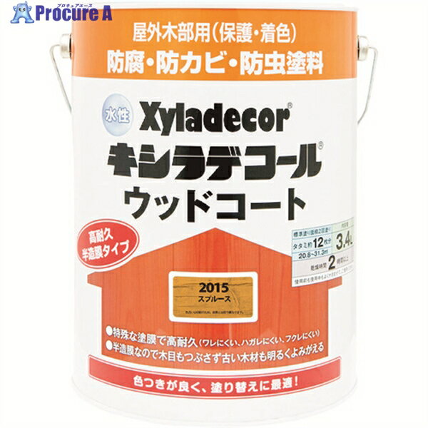 KANSAI 水性XDウッドコートS スプルース 3.4L 00097670470000 1缶 ▼152-8828
