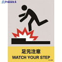 緑十字 ステッカー標識 足元注意 JH-23S 160×120mm 5枚組 PET 029123 1組 ▼814-8449