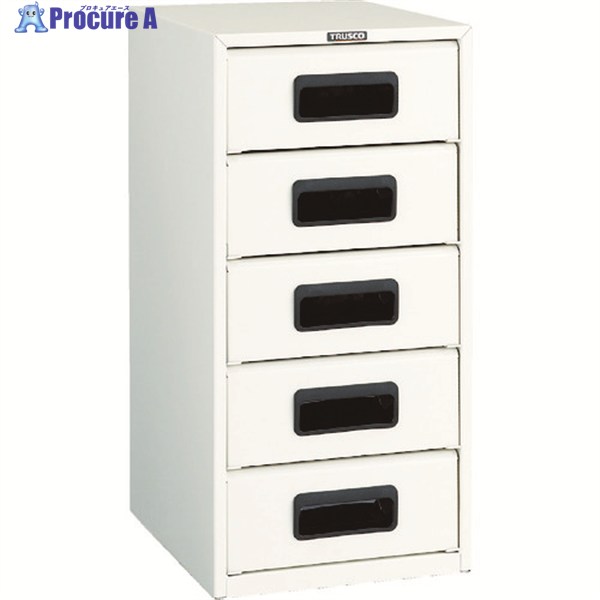 TRUSCO αレターケース スチール深型5段 引出飛出し防止型 A4-W5N 1台 ▼393-7585