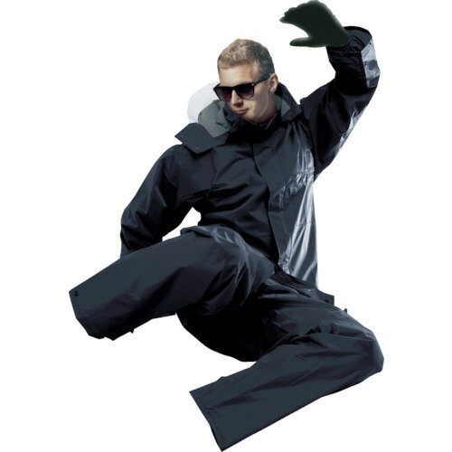 前垣 AP300PVCレインスーツ ブラック Mサイズ AP300 BKL M 1着 ▼114-7686