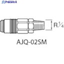 アネスト岩田 エアーホース用継手 クイックジョイント(ソケット) 接続口径R1/4 AJQ-02SM 1個 ▼283-6335