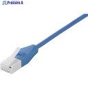BUFFALO Cat6 ツメの折れないLANケーブル スリム ストレート 3m ブルー BSLS6SU30BL2 1個 ▼430-4708