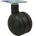 SAMSONG デザイン双輪キャスター「Bola」黒 プレート 自在 50mm BOLA-P-50-BK 1個 ▼828-0216