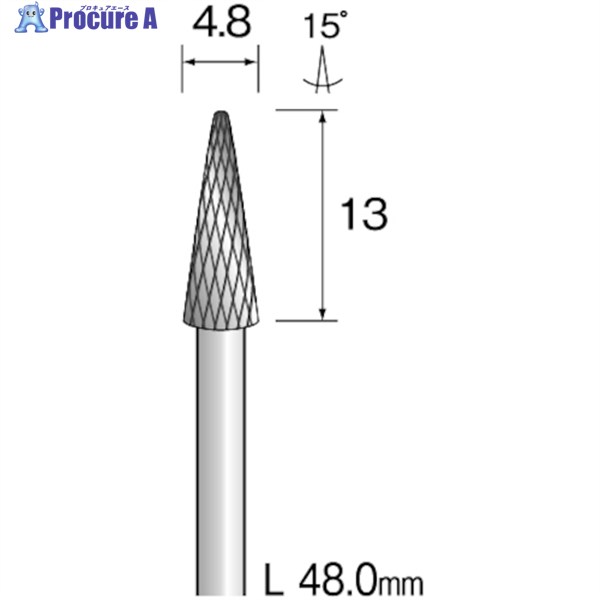 Minimo 超硬カッター クロスカット Φ4.8 軸径3.0mm BC2173 1本 ▼852-7322【代引決済不可】