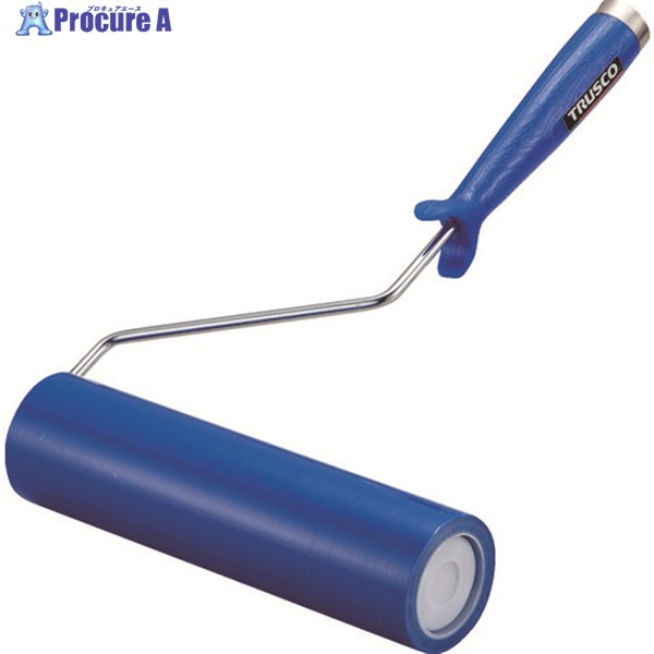 TRUSCO クリーンルーム用粘着ローラー8インチ用ハンドル 粘着ローラー青1巻付 2重袋入 CNR8H-B 1本 ▼137-2455