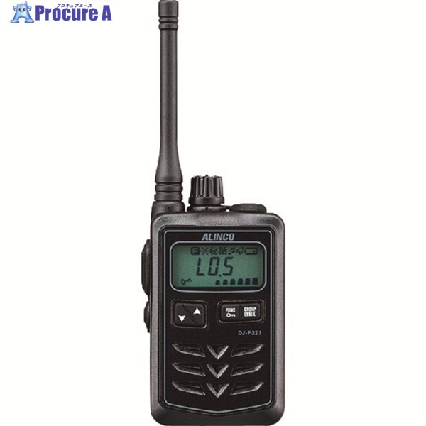 ALINCO 特定小電力トランシーバー ブラック ミドルアンテナ DJP321BM 1台 ▼208-5166 ※個人宅様送り不可