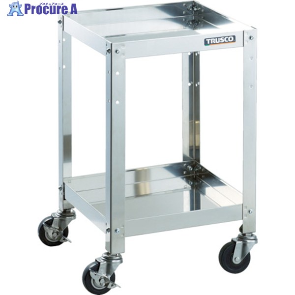 TRUSCO ステンレスワゴン クリーンラビット 75φ導電車SUS金具 360×360×H880 3段 CRB-933SD 1台 ▼408-6538