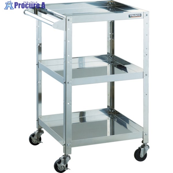 TRUSCO ステンレスワゴン クリーンラビット 75φ導電車SUS金具ハンドル付 CRB-953HSD 1台 ▼408-6546