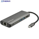 StarTech USBマルチハブ/USB-C/4K30Hz HDMI/60W PD/3x USB/LAN/SD DKT30CSDHPD3 1箱 ▼489-25...