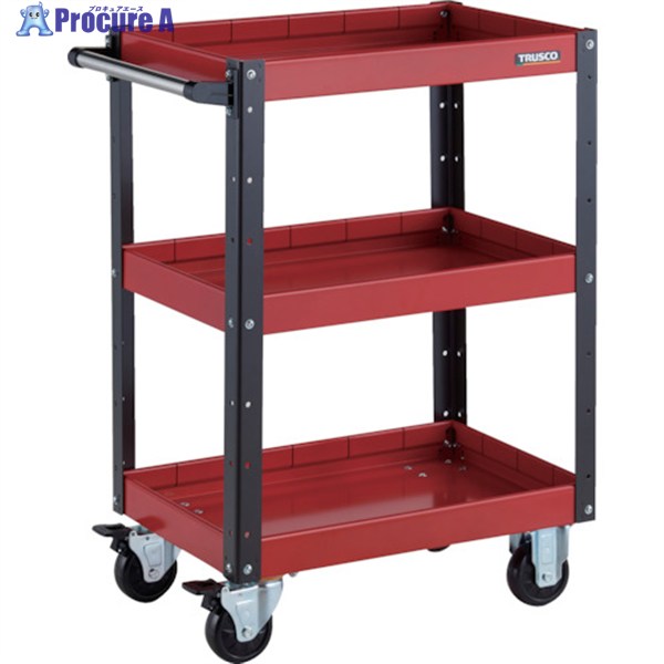 TRUSCO ツールワゴン イーグルワゴン 600X400XH880 深型3段 レッド/ブラック EGW-963F3-RBK 1台 ▼326-8703