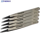 TRUSCO まとめ買い ESDチップピンセット 先細型 先端幅0.4mm 5本入り EP-0.4-M5 1S ▼363-8336
