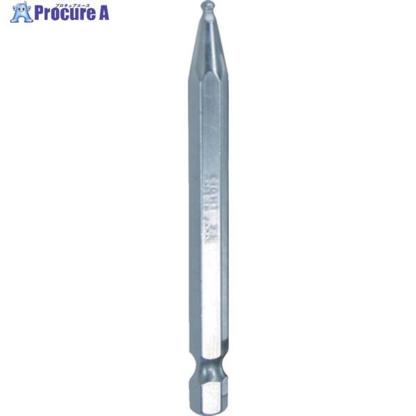 EIGHT 六角棒ビット テーパーヘッド 対辺6.35mm 溝9mm 単品 対辺寸法2.5mm EA-64 2.5MMX75 1本 ▼432-8108