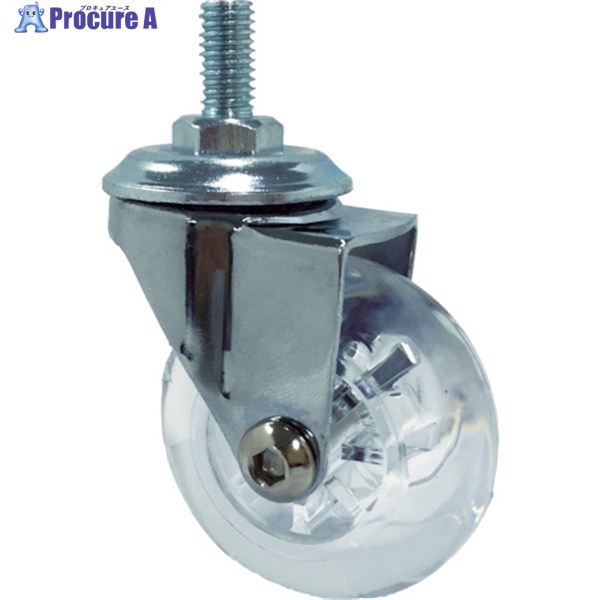 SAMSONG デザインクリアキャスター「Emma」 ネジ 自在 60mm EMMA-T-60 1個 ▼828-0240