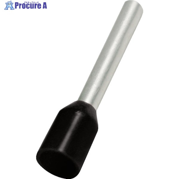 TRUSCO フェルール圧着端子 絶縁スリーブ付き 1.5-12 100個入 FT1512-BK 1袋 ▼257-7906