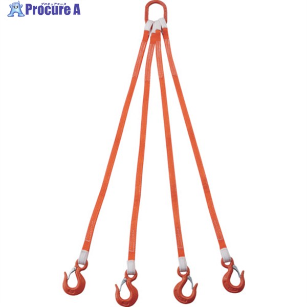 TRUSCO 4本吊ベルトスリングセット 25mm幅X1.5m 吊り角度60°時荷重2.58t(最大使用荷重3t) G25-4P15-2.58 1S ▼258-0329