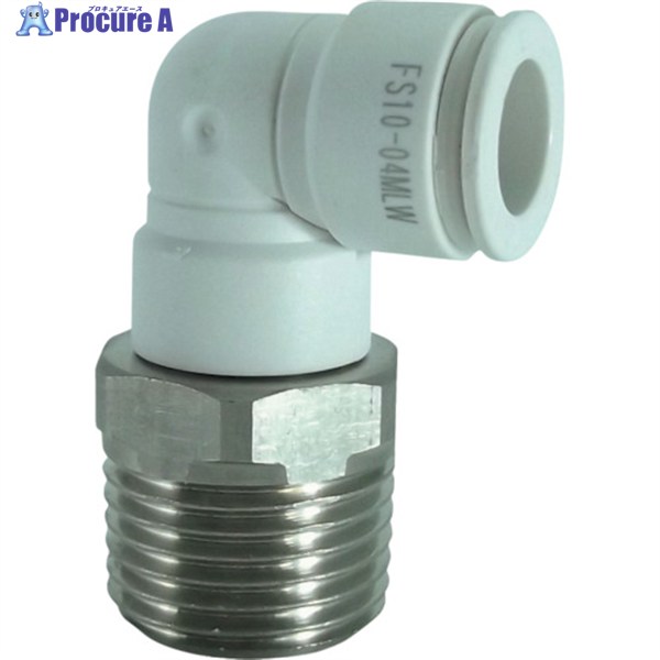 チヨダ ファイブSUSメイルエルボ 白 10mm・R1/2 FS10-04MLW 1個 ▼313-7384