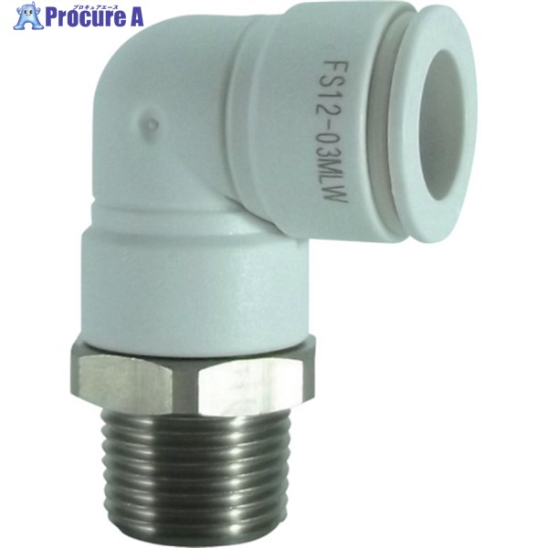 チヨダ ファイブSUSメイルエルボ 白 12mm・R3/8 FS12-03MLW 1個 ▼313-7562