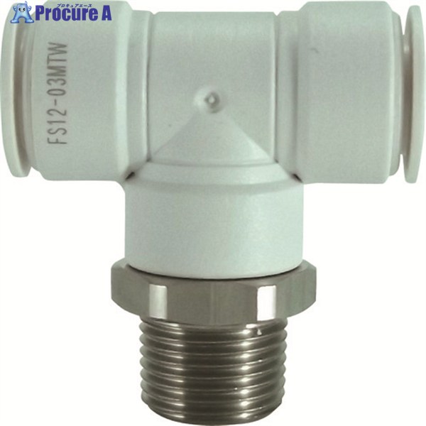 チヨダ ファイブSUSメイルブランチティ 白 12mm・R3/8 FS12-03MTW 1個 ▼313-7571