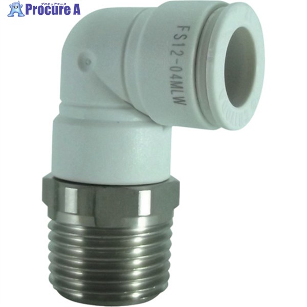 チヨダ ファイブSUSメイルエルボ 白 12mm・R1/2 FS12-04MLW 1個 ▼313-7601