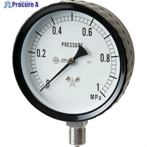 右下 ステンレス圧力計(A枠立型・φ100) 圧力レンジ0〜0.60MPa G411-261-0.6MP 1個 ▼332-8180