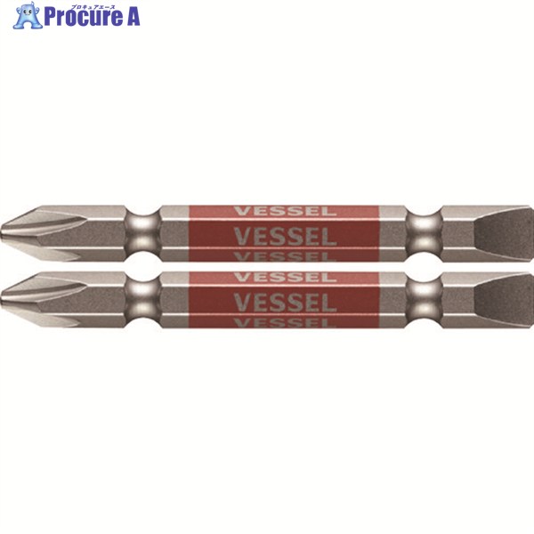 VESSEL 剛彩ビット 2本組 (両頭コンビ) ＋2/-6×65mm GS142665 1パック ▼102-6680