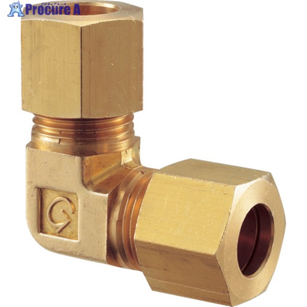 フジトク 黄銅製ユニオンエルボ Φ15 銅管用 くい込み継手 GLI-15B 1個 ▼252-0249