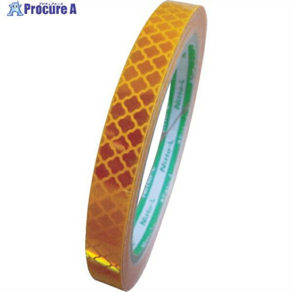 日東エルマテ 高輝度プリズム反射テープ 10mm×5m イエロー HTP-10Y 1巻 ▼103-0097
