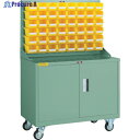 TRUSCO パネルコンテナラック 移動式保管庫付 コンテナ小X48 HT-0648N-C 1台 ◇▼352-5902