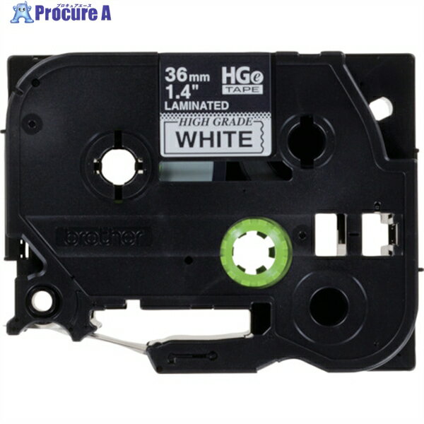 brother HGEテープ 黒字/白地/36mm HGE-261V 1パック ▼384-7556