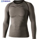 おたふく BTデュアルクロス ロングスリーブクルーネックシャツ グレー/ブラック S~M JW-592-39-S~M 1着 ▼147-7706