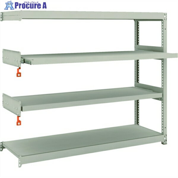 TRUSCO スチールラック M1.5型軽中量棚 1460X445XH1200 4段うちスライド2段 連結 M1.5-4542M2B 1S ◇▼149-7749