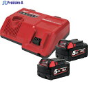 milwaukee M18 (2) 5.0Ah SCスタートキット M12-18 NRG-502SC 1S ▼571-7153