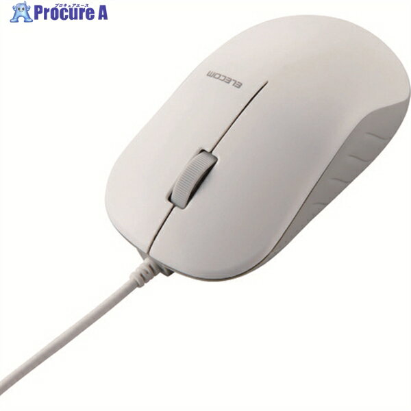 ELECOM 有線3ボタン赤色LEDマウス ホワイト M-K7URWH/RS 1個 ▼204-7030