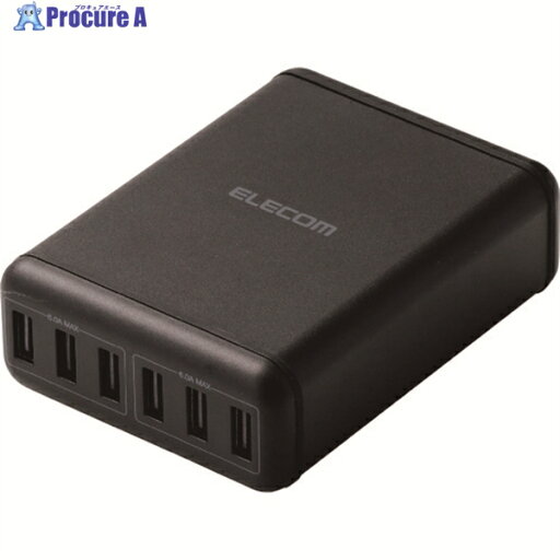 ELECOM 6ポートAC充電器 ブラック MPA-ACD03BK 1個 ▼204-8630 ELECOM 6ポートAC充電器 ブラック MPA-ACD03BK 1個 ▼204-8630